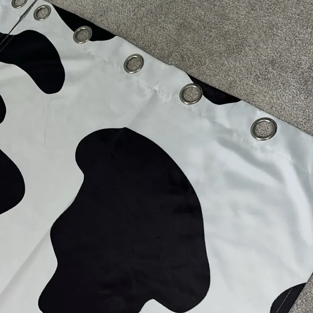 set of 2 Novelty Bovine Black & White Chick fil a Cow pattern Curtains 84” x 42”